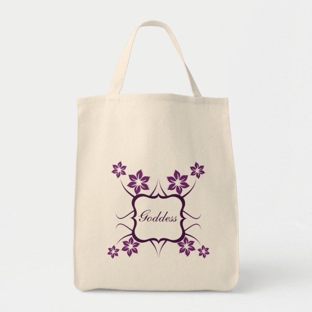 Déesse Sac Floral, Violet foncé (Devant)