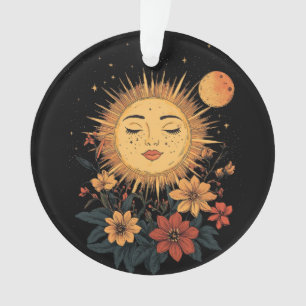 Déesse solaire céleste avec fleurs florissantes