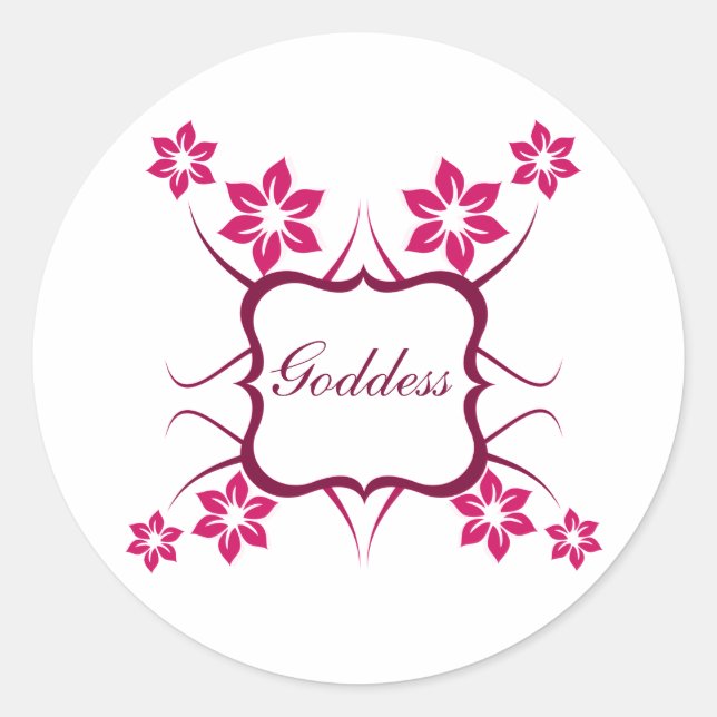 Déesse Stickers Floral, Magenta (Devant)