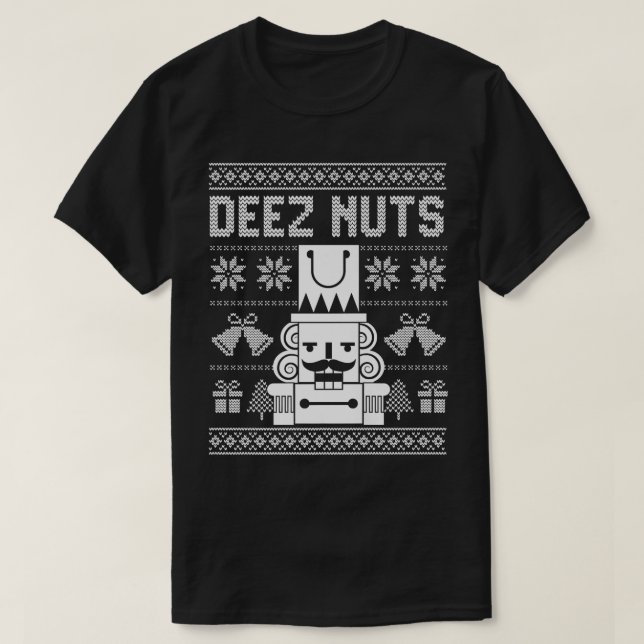 Deez Nuts NutcrackerFunny Mauvais Sweat de Noël X (Design devant)