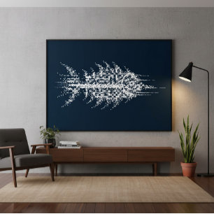 Défectuosité Pixel Art mural poisson blanc