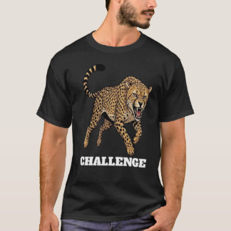 Défi de guépard féroce T-Shirt de mascotte de spor
