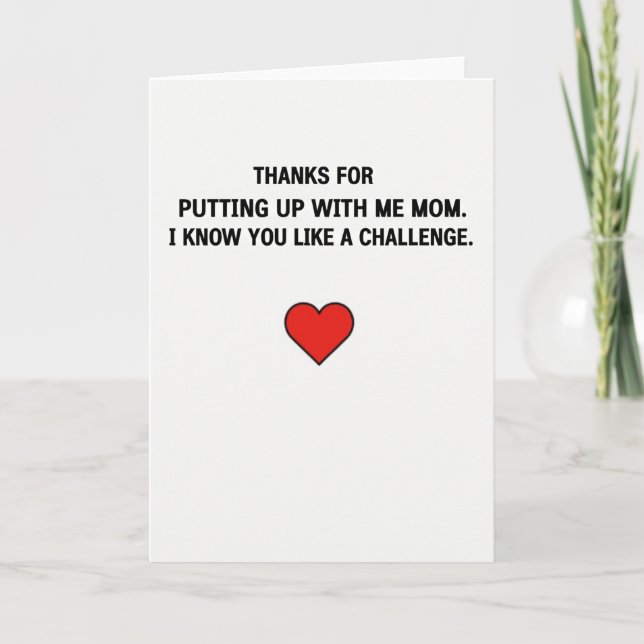 Défi de la meilleure maman carte drôle (Devant)