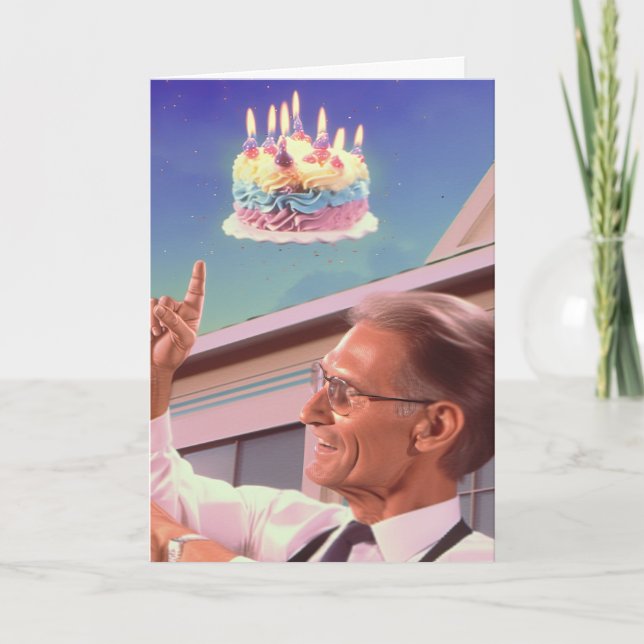 Défier la gravité sur votre carte d'anniversaire (Devant)