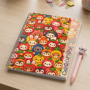 Défilé d'amis fruits   Cahier personnalisé avec an