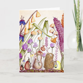 Défilé d'animaux sur carte postale mignonne
