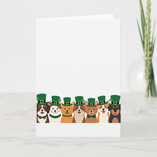 Défilé de chiens chanceux Carte St-Patrick (Devant)