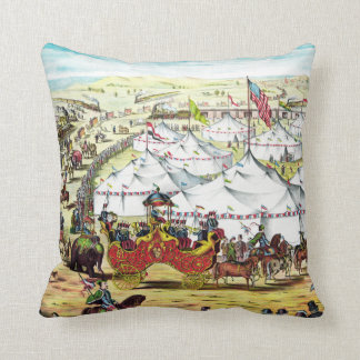 Défilé de cirque - coussin vintage d'art de cirque