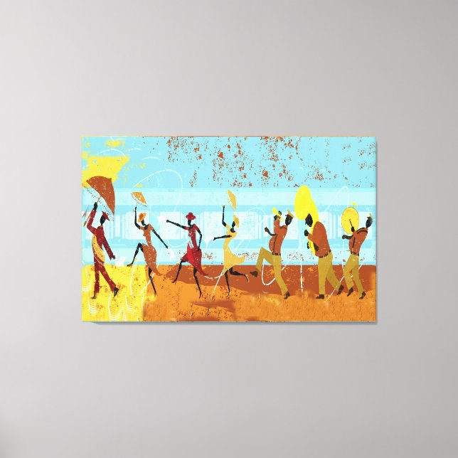 Défilé de Mardi Gras sur toile enroulée (Recto)