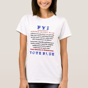 Définition bleue de FYI de vote de T-shirt de