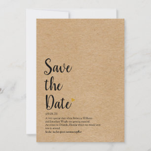 Définition de Save the Date en écriture Rustic Gol