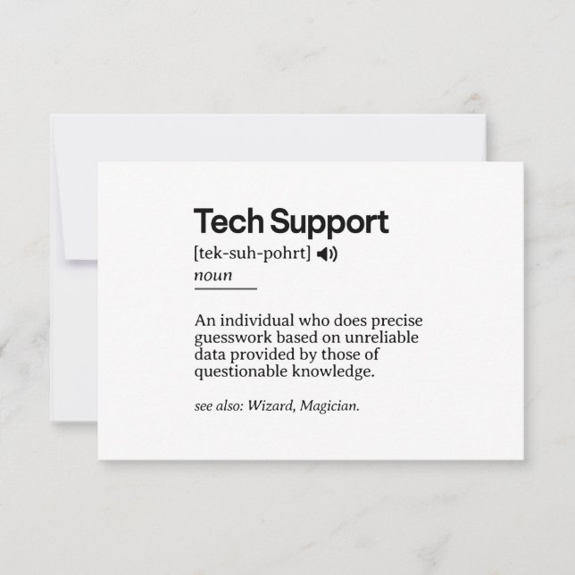 Définition de support technique amusante | Bureau  (Devant)