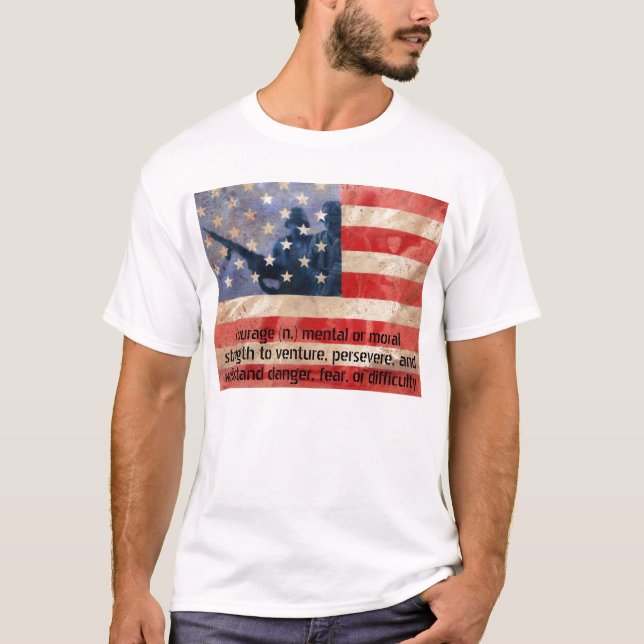 Définition de T-shirt d'hommes d'armée de courage (Devant)