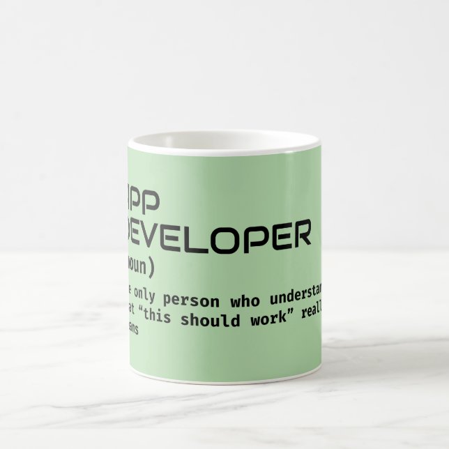 Définition du développeur de logiciel Coffee Mug (Centre)