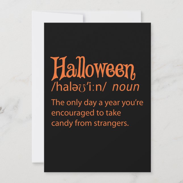 Définition du dictionnaire Halloween Funny (Devant)