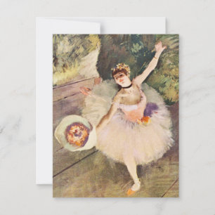 Degas Ballerina avec Bouquet de fleurs Invitation