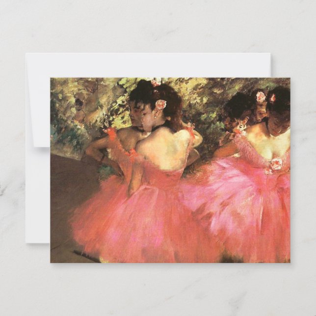 Degas Dancers sur invitation rose (Devant)
