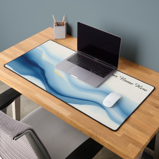 Dégradé Bleu de Mouvement Fluide Minimaliste (Bureau 2)