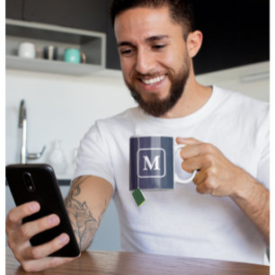 Dégradé Bleu Violet - Mug Café Monogramme