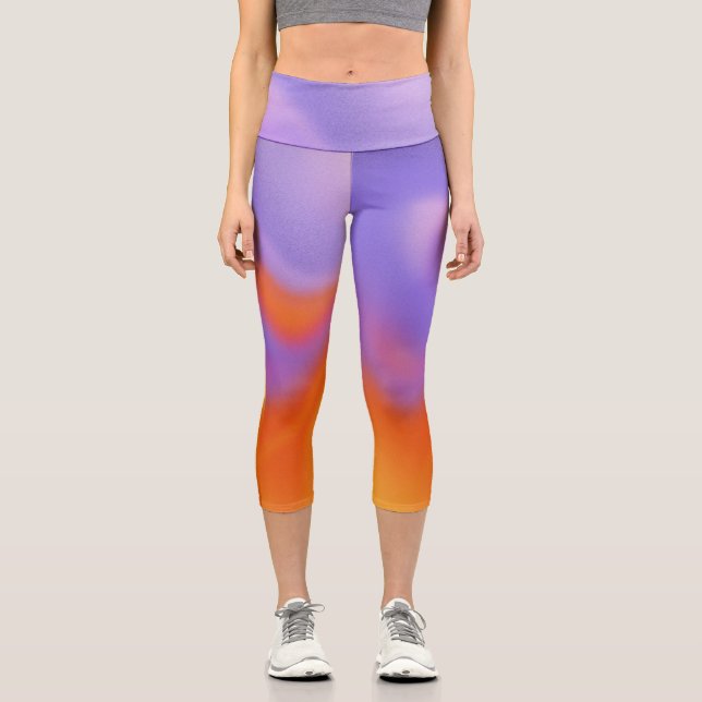 Dégradé | Coloré moderne Pastel Capri Leggings (Recto)