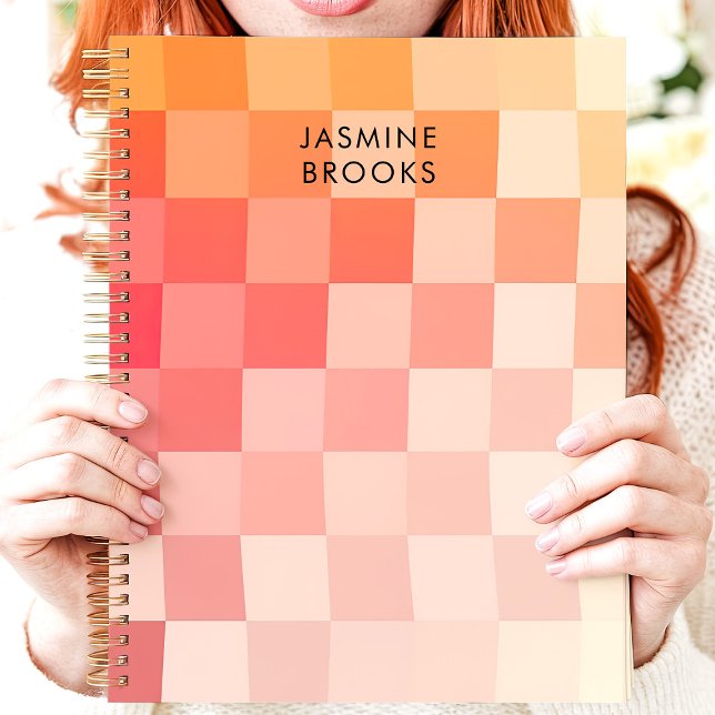 Dégradé Damier Rose Nom Personnalisé (Créateur téléchargé)