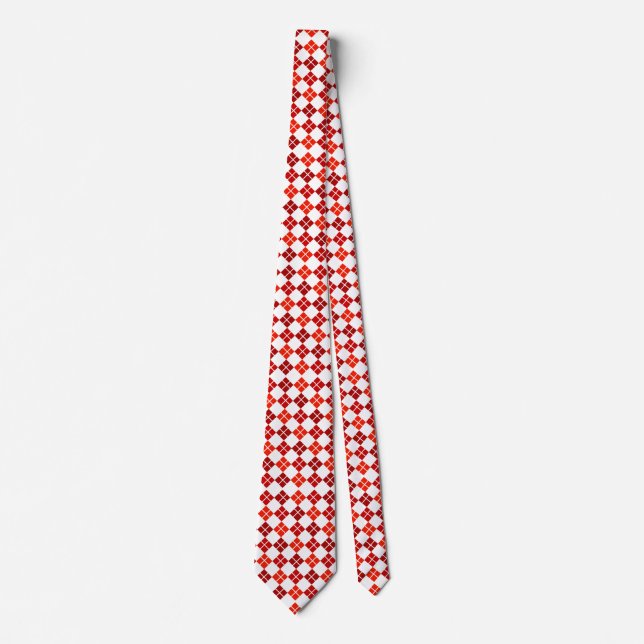 Degrés de Jacquard rouge cravate personnalisée (Devant)