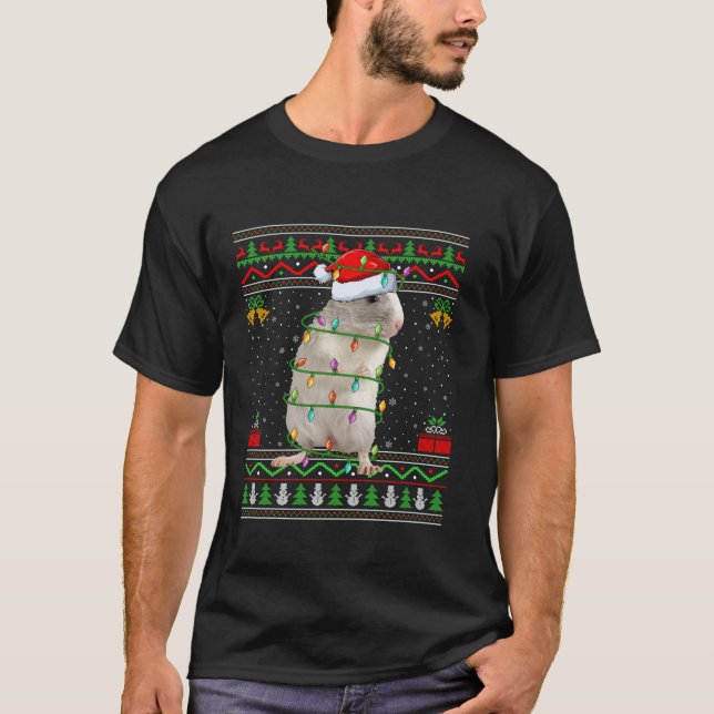 Degu Christmas Lights Père Noël Ugly Sweat Noël (Devant)