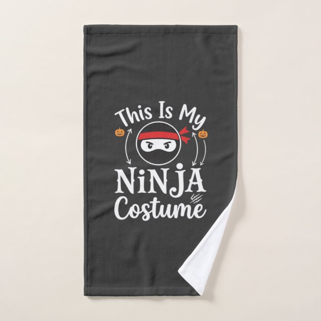Déguisement de ninja drôle Design Halloween_1 (Serviette à main)