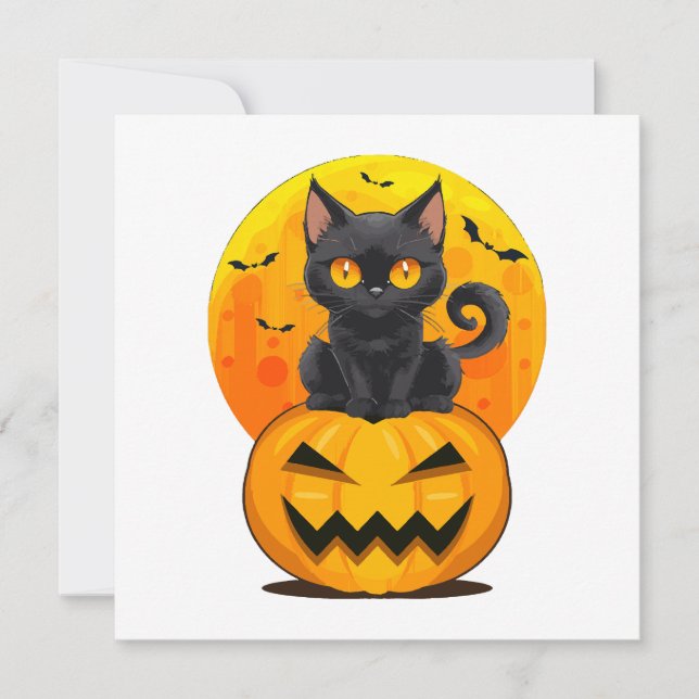 Déguisement Halloween Citrouille Chat Noir  (Devant)