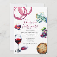 Dégustation de vin 40e anniversaire Invitation
