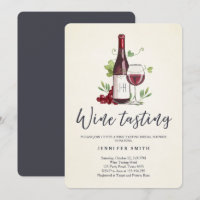 Dégustation de vin Douche nuptiale invitation Rust