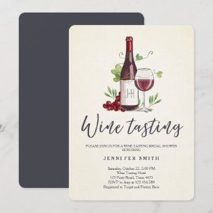 Dégustation de vin Douche nuptiale invitation Rust