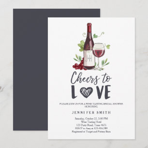 Dégustation de vin invitation de la douche nuptial