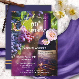 Dégustation de vins adultes Invitation d'anniversa