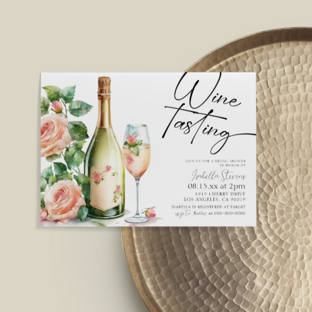Dégustation De Vins Invitation De Douche Nuptiale (Créateur téléchargé)