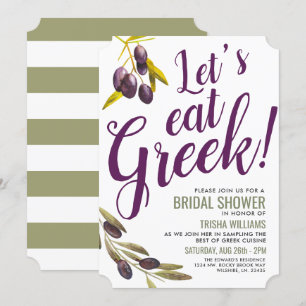 Dégustation gastronomique grecque   Invitation Fêt