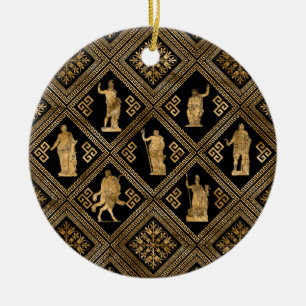 Déités grecques et méandre ornement clé