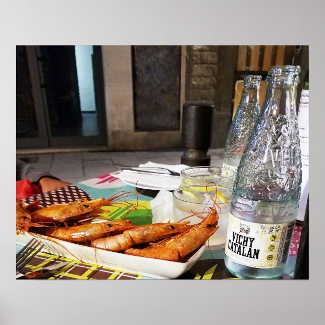 Déjeuner à Barcelone Espagne Poster (Devant)