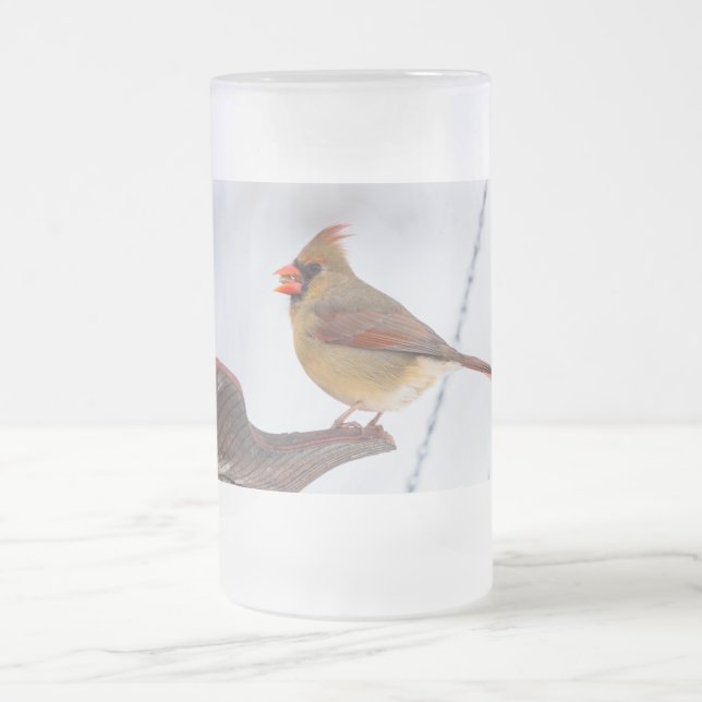 Déjeuner cardinal féminin Heure Mug givré (Centre)