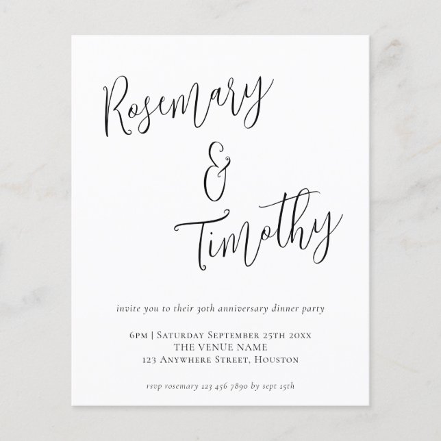 Déjeuner de Mariage de script informel Budget (Devant)