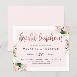 Déjeuner de mariée en or Rose Floral Budget