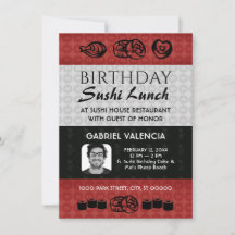 Déjeuner de sushi Anniversaire Fête Invitation