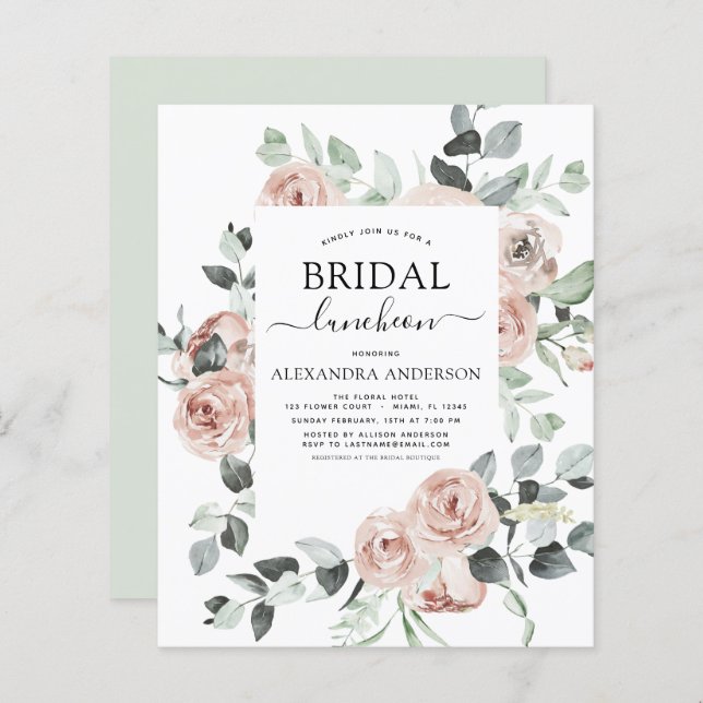 Déjeuner sur la Fête des mariées rose Dusty Budget (Devant / Derrière)