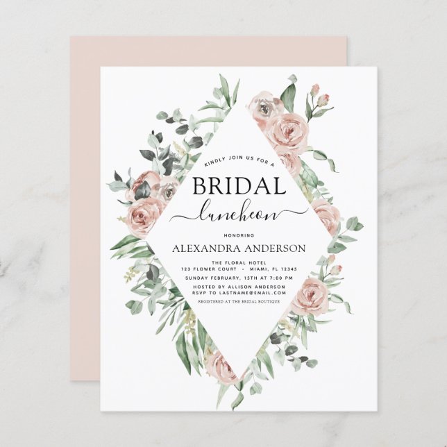 Déjeuner sur la Fête des mariées rose Dusty Budget (Devant / Derrière)