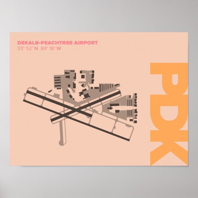 DeKalb-Peachtree Airport (PDK) Diagram Poster (Devant)