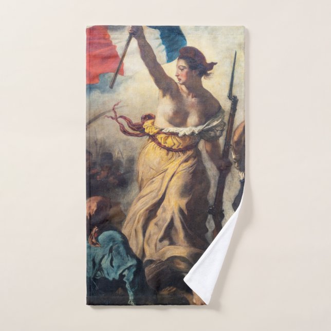 Delacroix - La Liberté guidant le peuple Gros plan (Serviette à main)