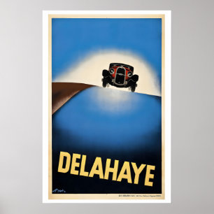 Delahaye - Affiche de voiture ancienne