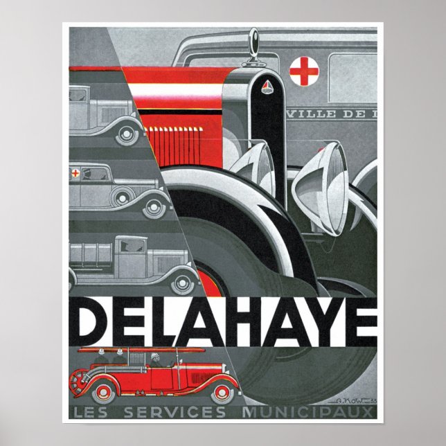Delahaye Automobile Ad Vintage Art Poster (Devant)