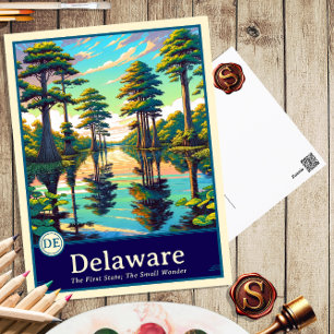 Delaware Carte postale de style anime à ombrage