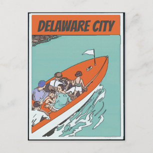 Delaware City, Promenade en bateau, Carte postale 